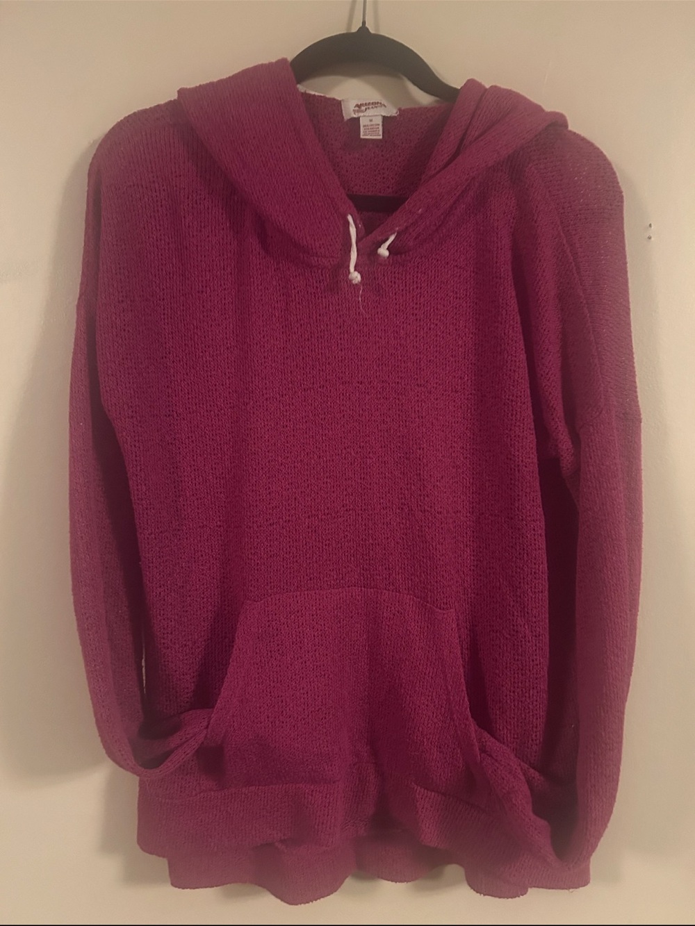 Arizona Jean Co Pink Hooded Knit Pullover Sweater Size M